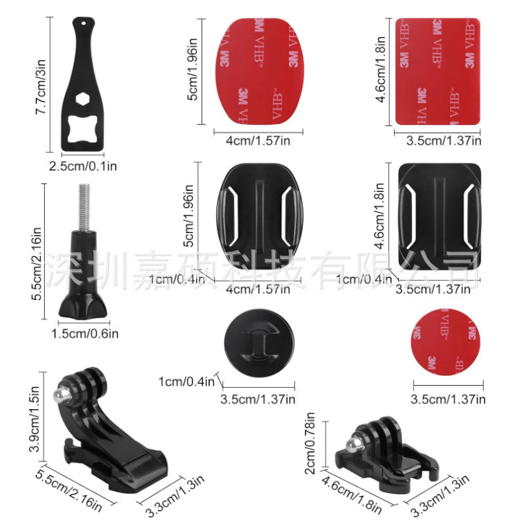 Universal for DJI Raptor Mounts Curved Base Flat with 6 6 Adhesive 24 Sets for Action Cameras Made of Durable PC