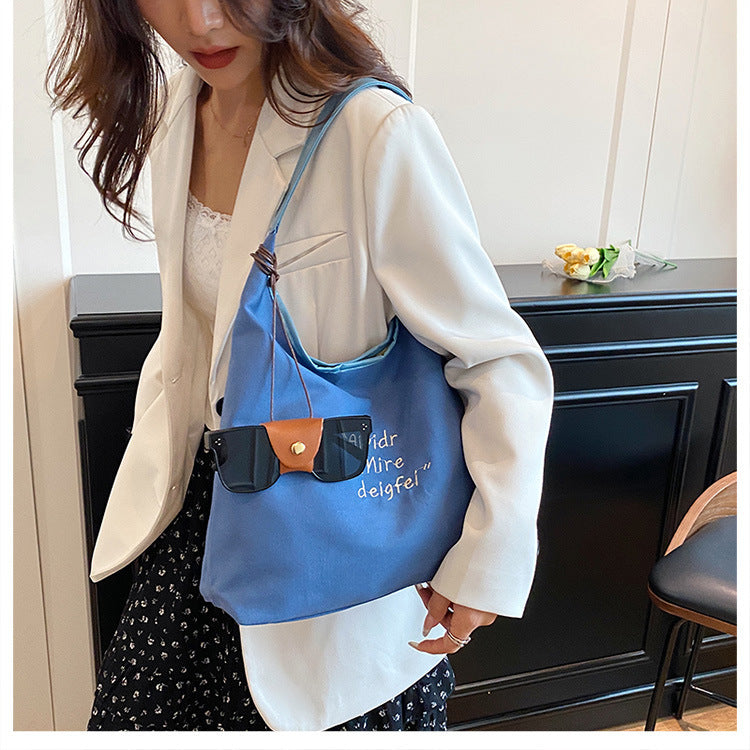 The Everyday Boho Blue Canvas Crossbody - Lightweight & Hands-Free