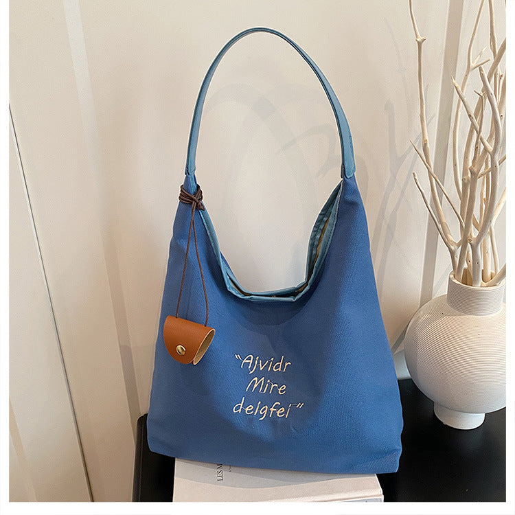 The Everyday Boho Blue Canvas Crossbody - Lightweight & Hands-Free