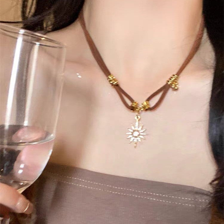 Irregular splicing cross pendant personality trend sweet men and women hip-hop necklace collarbone