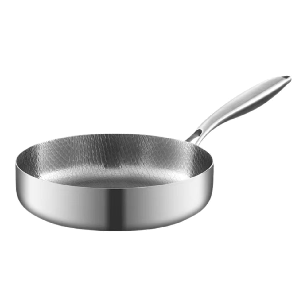 Hand Forged Hammer Patterned Frying Pan Titanium Steel Food Grade Non Stick Skillet Cookware Uncoated Fried Steak Pot