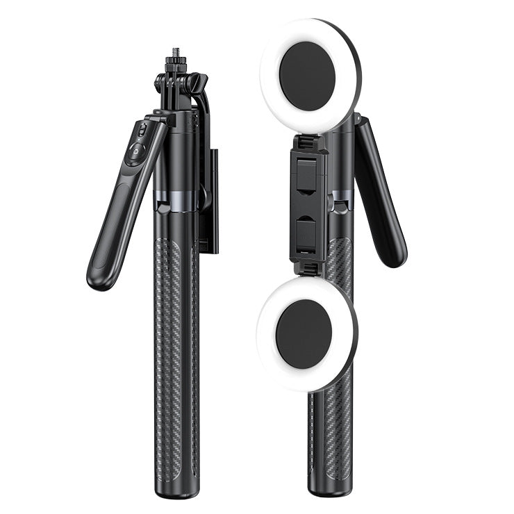 Portable Bluetooth Selfie Stick Tripod Holder with Remote Shutter Fill Light Extendable Wireless Remote Retractable Phone Stand