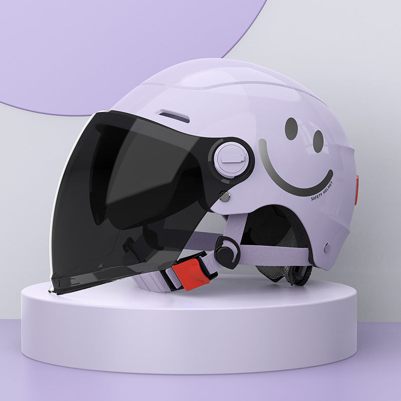 Stylish Electric Bike Helmets - Black, Purple, Cream Yellow, Pink